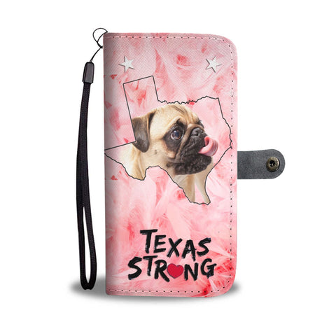 Pug On Pink Print Wallet Case-Free Shipping-TX State