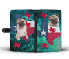 Awesome Pug Dog Print Wallet Case-Free Shipping-TX State