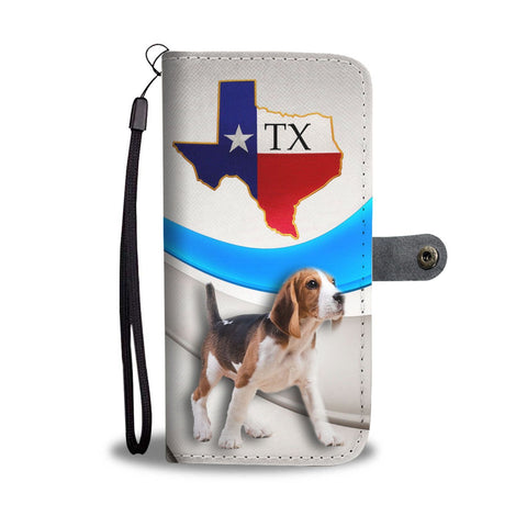 Beagle Walking Print Wallet Case-Free Shipping-TX State