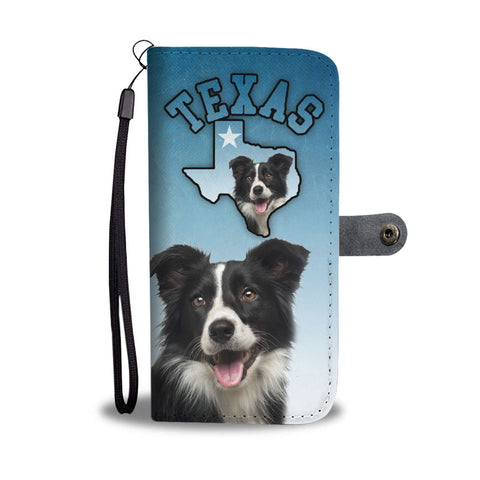 Border Collie Print Wallet Case-Free Shipping-TX State