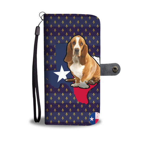 Cute Basset Hound Dog Print Wallet Case-Free Shipping-TX State