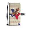 Cute Dachshund Dog Print Wallet Case-Free Shipping-TX State