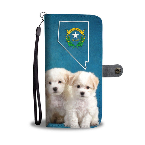 Bichon Frise Puppies Print Wallet Case- Free Shipping-NV State
