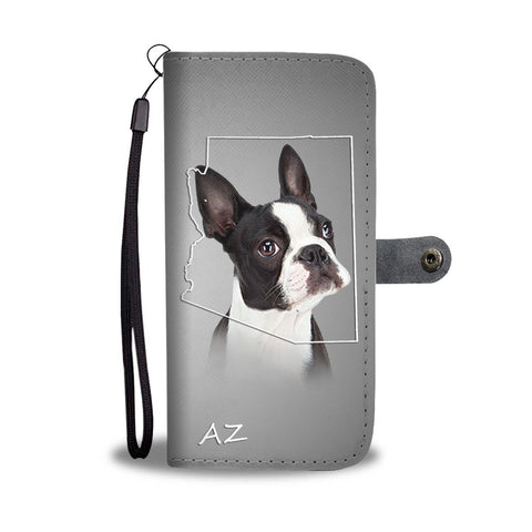 Cute Boston Terrier Print Wallet Case- Free Shipping- AZ State