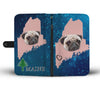 Cute Pug Dog Print Wallet Case-Free Shipping-ME State