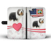 Bearded Collie Print Wallet Case-Free Shipping-WA State