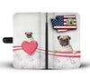 Cute Pug Dog Print Wallet Case-Free Shipping-WA State