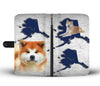 Akita Dog Print Wallet Case-Free Shipping-AK State