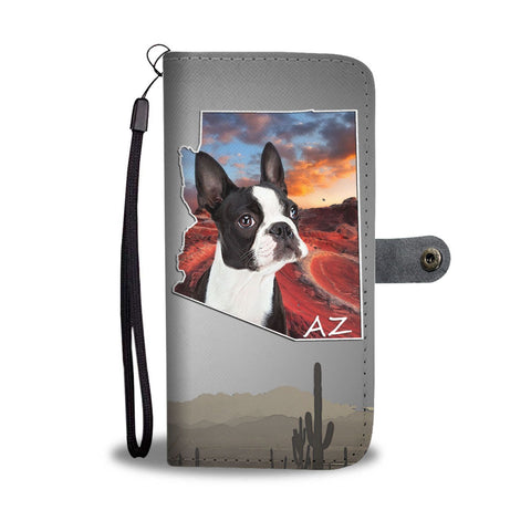 Cute Boston Terrier Print Wallet Case- Free Shipping-AZ State