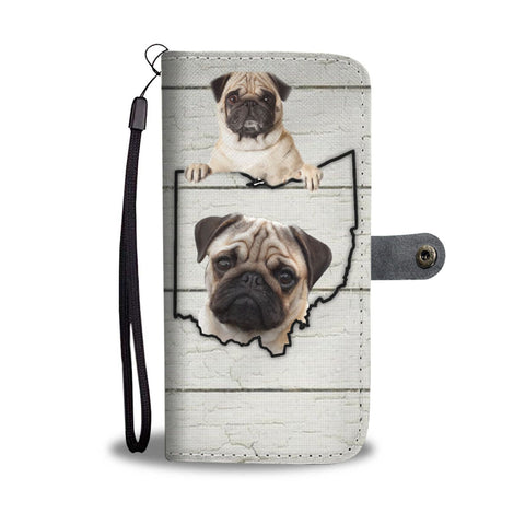 Cute Pug Print Wallet Case-Free Shipping-OH State