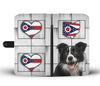 Cute Border Collie Print Wallet Case-Free Shipping-OH State