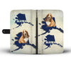 Basset Hound Dog Print Wallet Case-Free Shipping-AK State