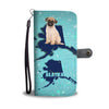 Cute Pug Dog Print Wallet Case-Free Shipping-AK State