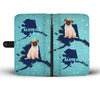 Cute Pug Dog Print Wallet Case-Free Shipping-AK State