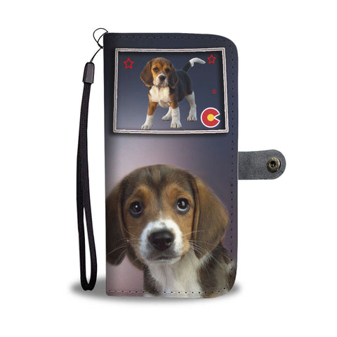 Cute Beagle Print Wallet Case-Free Shipping-CO State