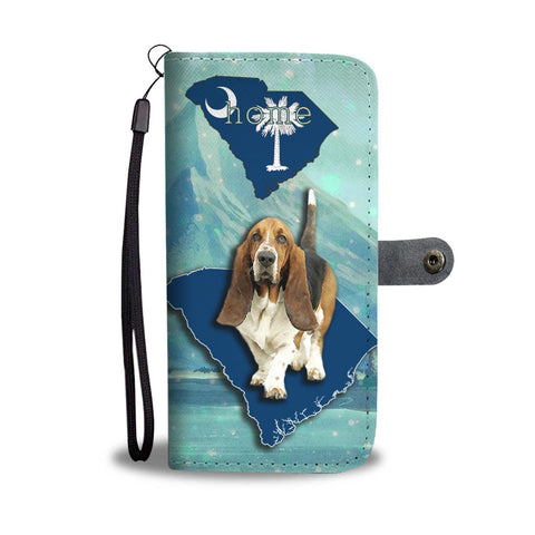Cute Basset Hound Dog Print Wallet Case-Free Shipping-SC State