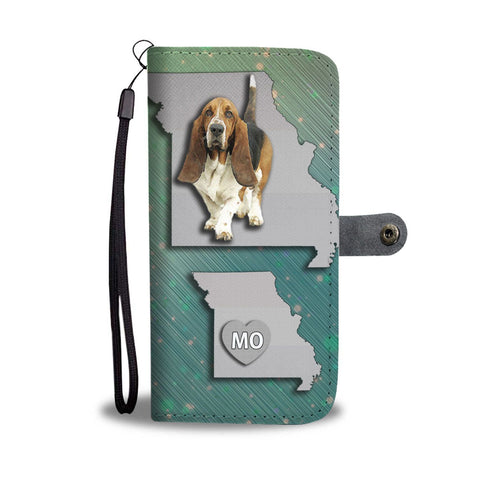 Cute Basset Hound Print Wallet Case-Free Shipping-MO State
