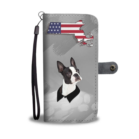 Boston Terrier Print Wallet Case-Free Shipping-MA State