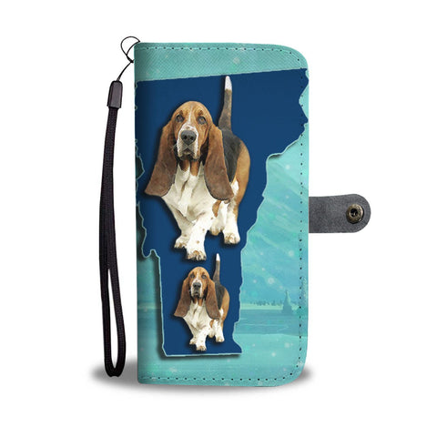 Cute Basset Hound Print Wallet Case-Free Shipping-VT State