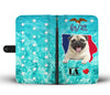 Cute Pug Dog Print Wallet Case- Free Shipping-IA State