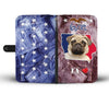 Lovely Pug Dog Print Wallet Case- Free Shipping-IA State