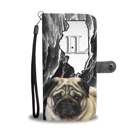 Pug Print Wallet Case-Free Shipping-IL State