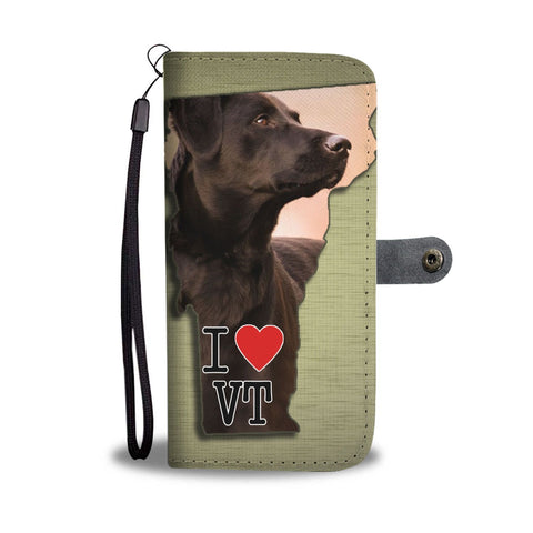 Chocolate Labrador Print Wallet Case-Free Shipping-VT State