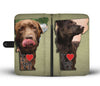Chocolate Labrador Print Wallet Case-Free Shipping-VT State