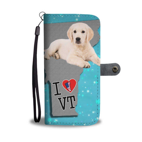 Golden Retriever Puppy Print Wallet Case-Free Shipping-VT State