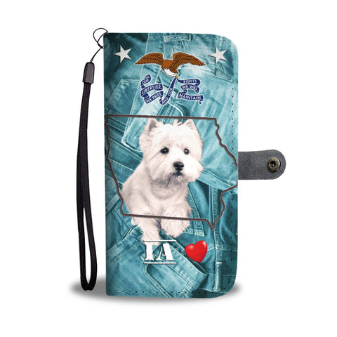 Cute West Highland White Terrier Print Wallet Case-Free Shipping-IA State