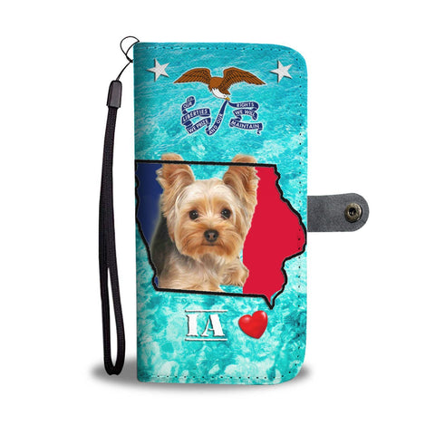 Cute Yorkshire Terrier Print Wallet Case-Free Shipping- IA State
