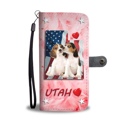 Lovely Beagle Dog Print Wallet Case- Free Shipping-UT State