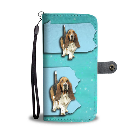Cute Basset Hound Dog Print Wallet Case-Free Shipping-PA State