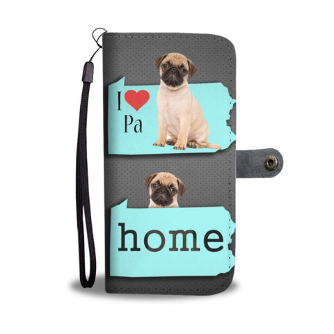 Cute Pug Pug Print Wallet Case-Free Shipping-PA State