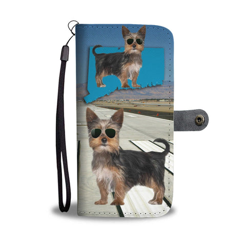 Yorkie Print Wallet Case-Free Shipping-CT State