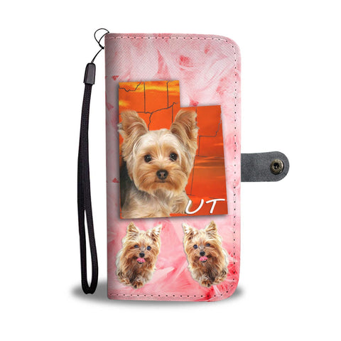 Yorkshire Terrier On Pink Print Wallet Case-Free Shipping-UT State
