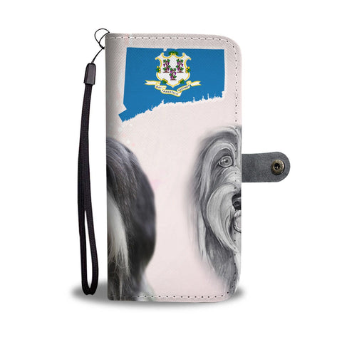 Bearded Collie Print Wallet Case-Free Shipping-CT State