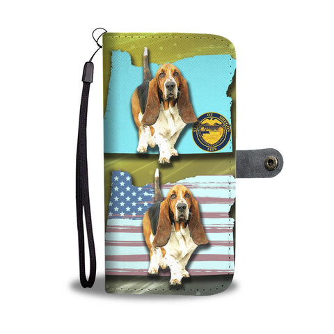 Cute Basset Hound Print Wallet Case-Free Shipping-OR State