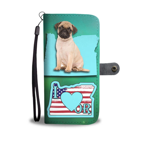 Cute Pug Print Wallet Case-Free Shipping-OR State