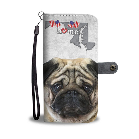 Pug Dog Print Wallet Case-Free Shipping-MD State