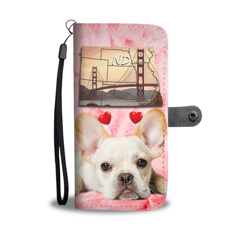 Cute French Bulldog Print Wallet Case-Free Shipping- ND State