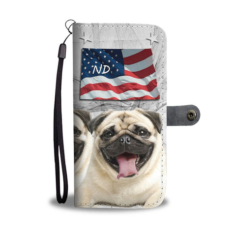 Pug Dog Print Wallet Case- Free Shipping-ND State