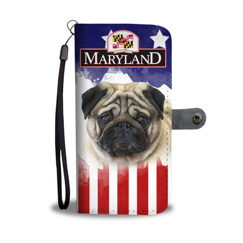 Cute Pug Print Wallet Case-Free Shipping-MD State