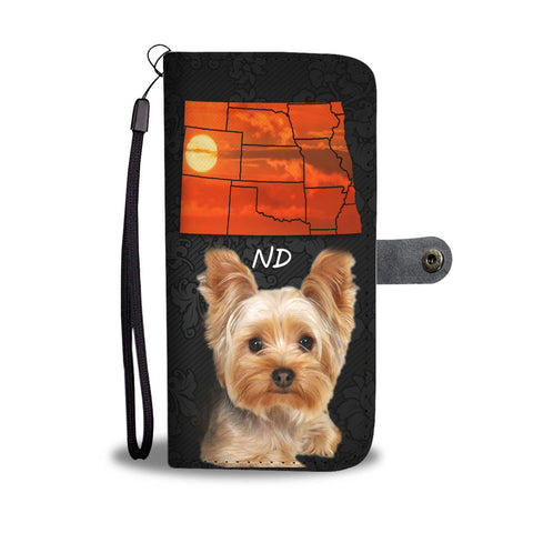 Yorkshire Terrier On Black Print Wallet Case-Free Shipping-ND State