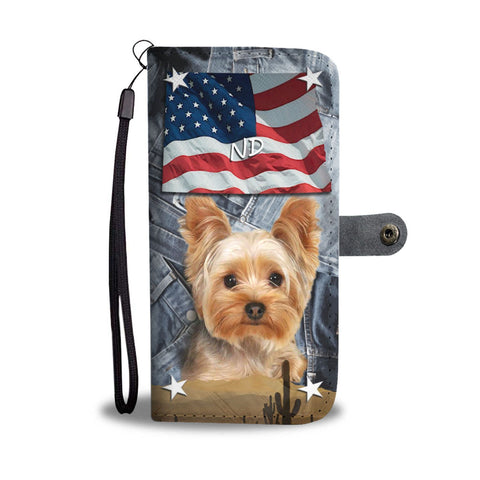 Cute Yorkshire Terrier Print Wallet Case-Free Shipping-ND State