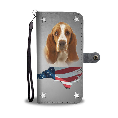 Lovely Basset Hound Print Wallet Case- Free Shipping-NC State