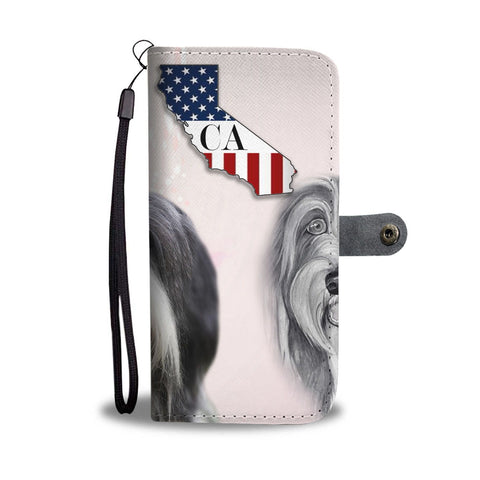 Bearded Collie Print Wallet Case-Free Shipping-CA State