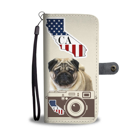 Pug Print Wallet Case-Free Shipping-CA State