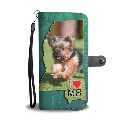 Cute Yorkie Print Wallet Case-Free Shipping-MS State