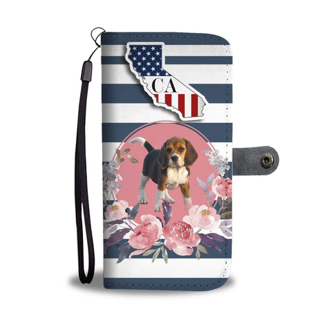 Cute Beagle Print Wallet Case-Free Shipping-CA State